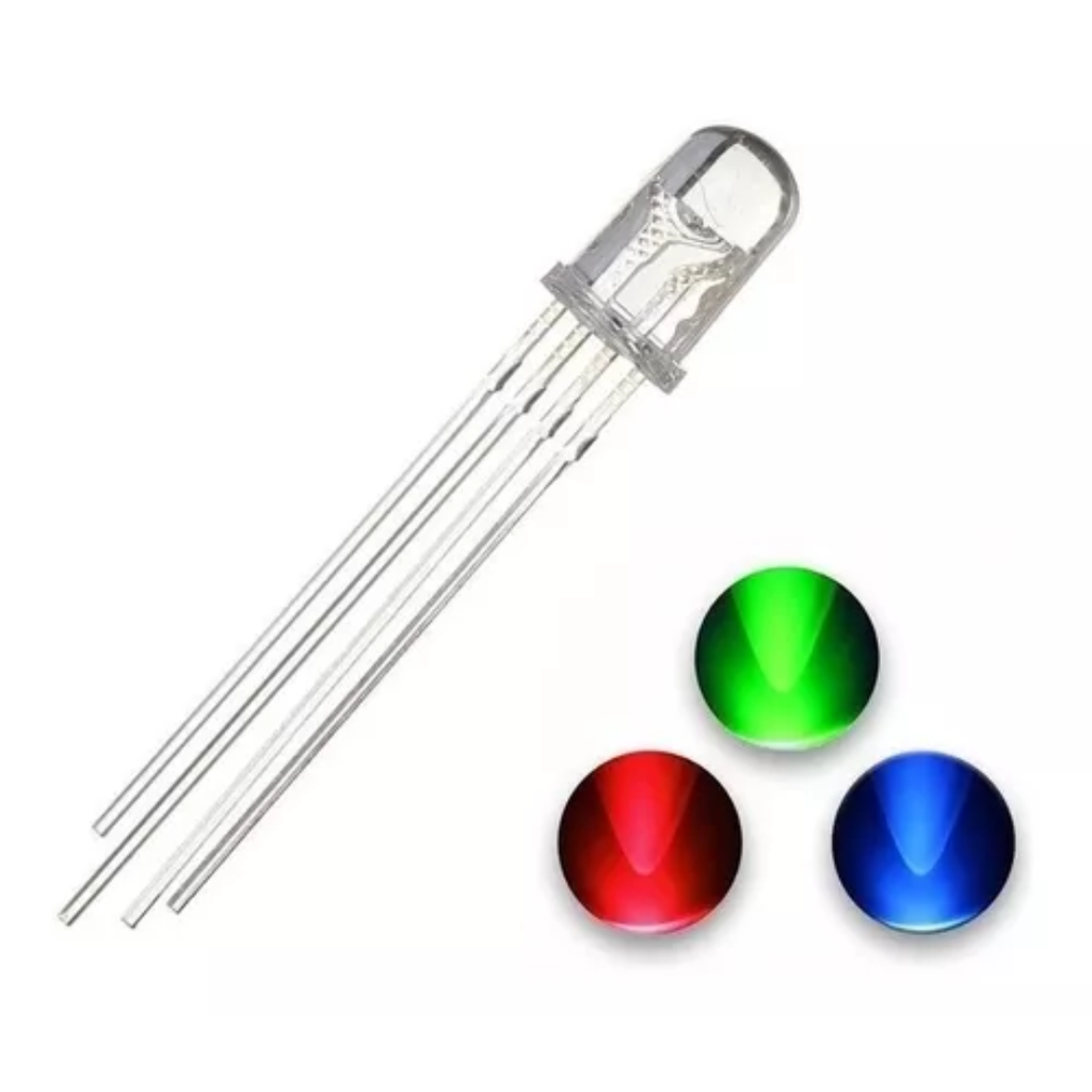 LED 5mm Ultrabrillante RGB 4 Pines Cátodo Común | Unitronic